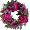 Artificial Purple Rose Wreath - 20 Inches Front Door Wreath with Hydrangea Leaves for Spring, Valentines, Mother's Day, Wedding & Home Decor